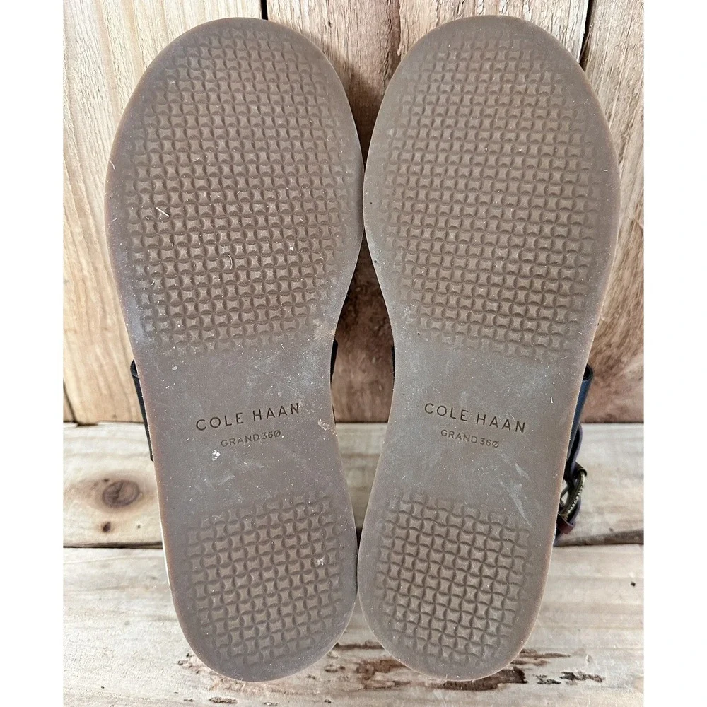 Cole Haan Peyton Flatform Sandals Black Brown Capsule Comfort Sz 7.5 B Women's